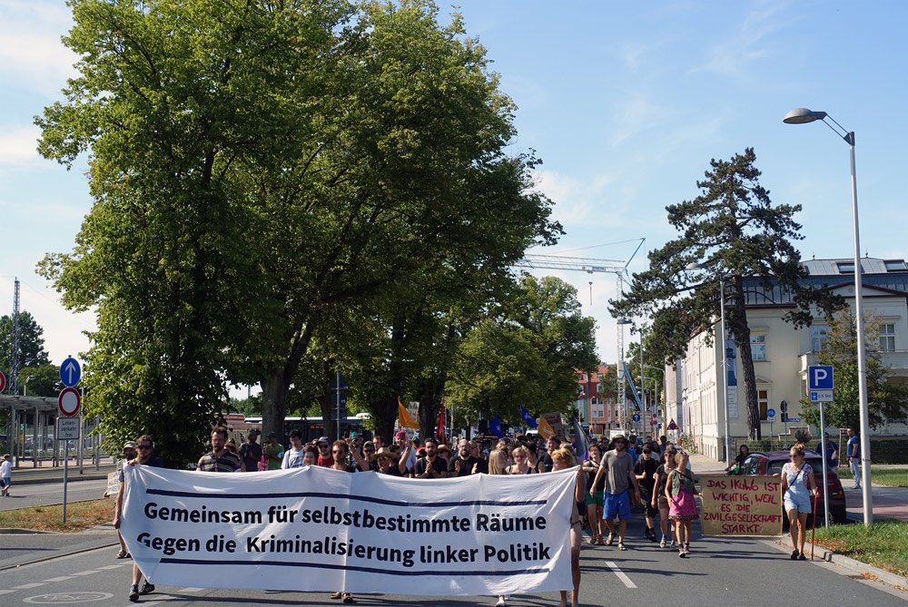Demonstration für selbstbestimmte Freiräume und gegen Kriminalisierung linker Politik, 29.07.2018